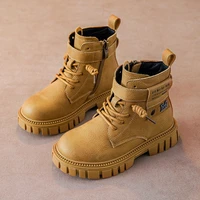 boy martin boots fashion casual single boots autumn and winter new style 2021 british style big boy little boy cotton boots