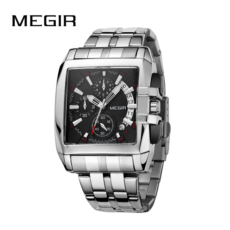 Часы наручные MEGIR Мужские кварцевые брендовые Роскошные Спортивные Повседневные