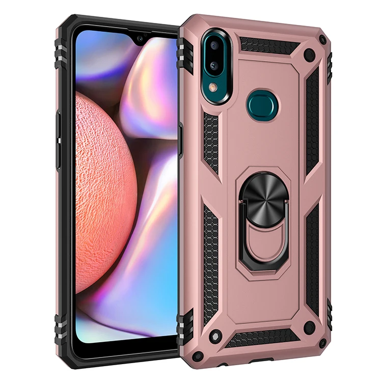 Rose Gold Чехол для samsung Galaxy A50S A30S, роскошный жесткий чехол из ТПУ с металлическим кольцом на палец для Galaxy A20S A40S A10S m30s Coques Fundas - Цвет: Rose Gold