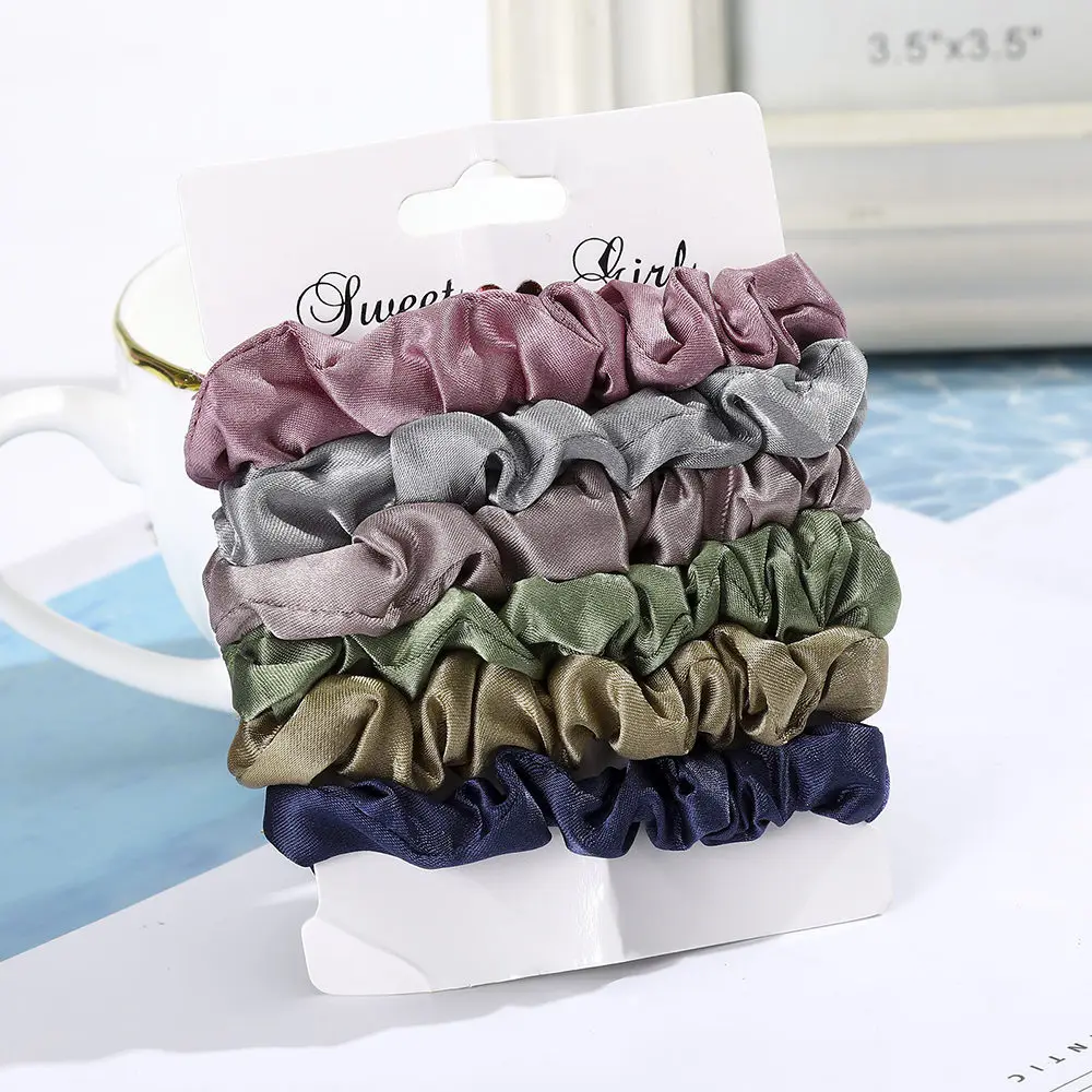 Molans 5 шт./компл. Корея бархат резинка для волос резинки для волос одноцветное Цвет Для женщин девочек Головные уборы хвост держатель женские аксессуары для волос - Цвет: 6 pcs