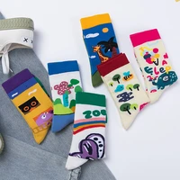 wholesale socks women creative wonderful zoo cartoon animal jacquard funny giraffe hippo butterfly lion dinosaur pig happy socks