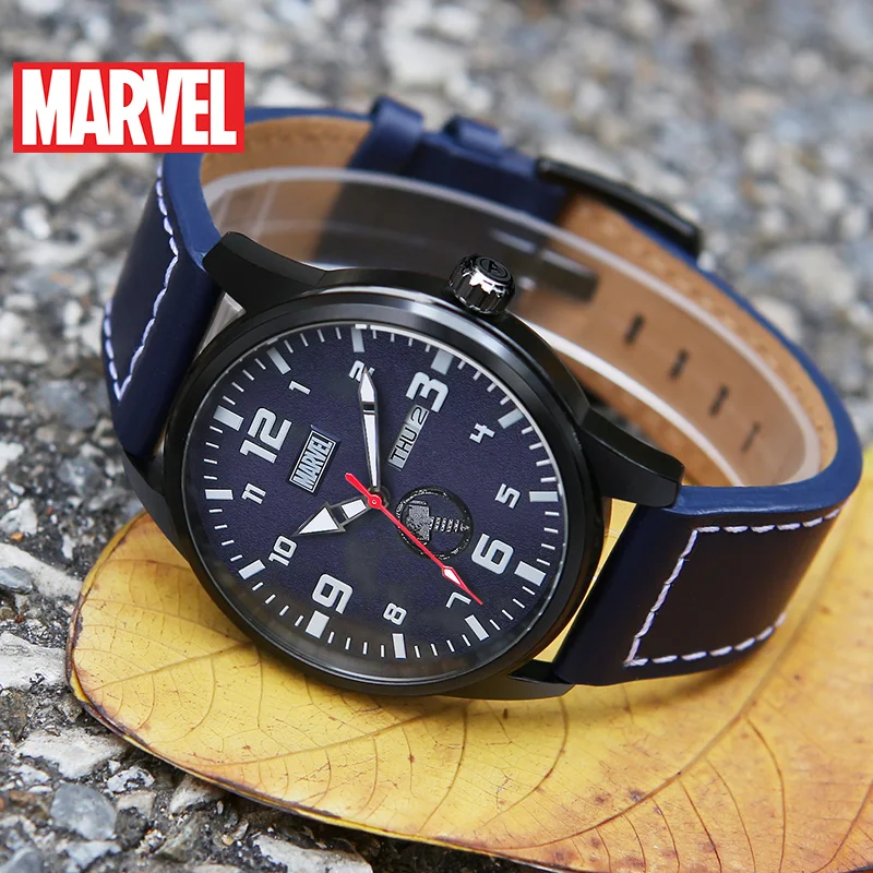 Оригинальные мужские спортивные японские кварцевые наручные часы Disney с Марвел