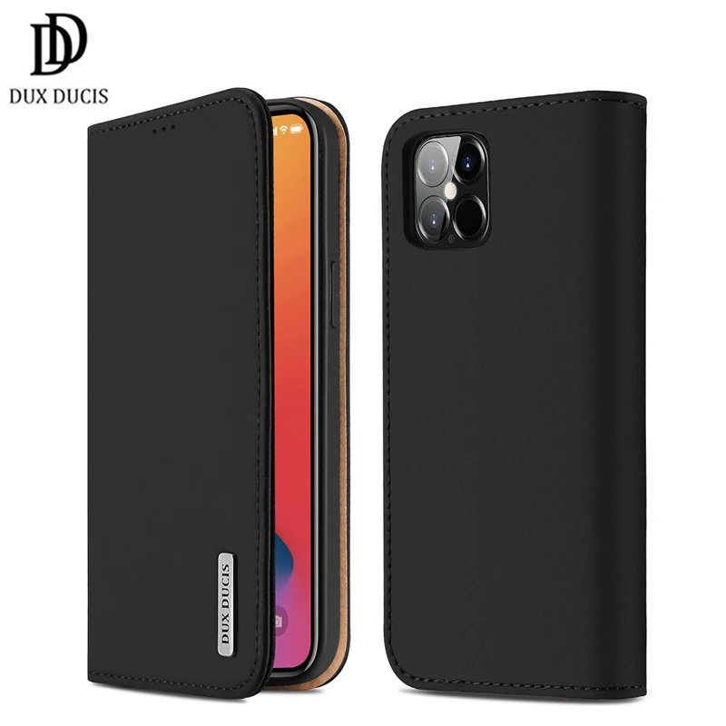 

DUX DUCIS Genuine Leather Case for iPhone 12 Pro Case Flip Wallet Case for iPhone 12 Pro Max 6.7" Case with Card Slot