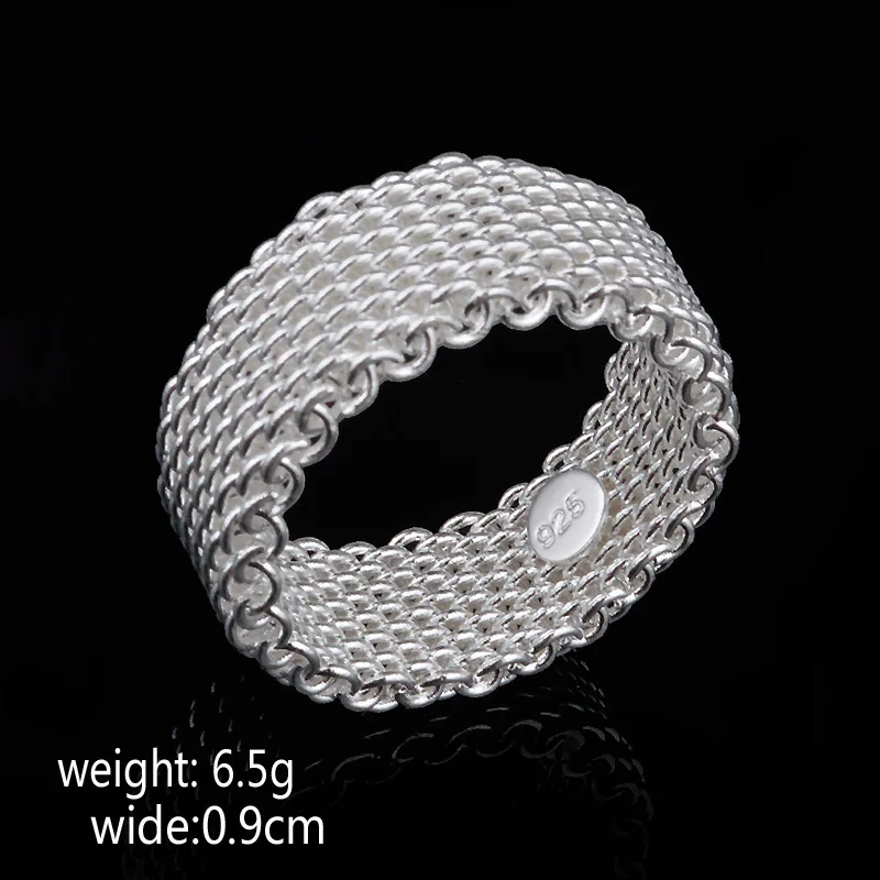 Кольцо из серебра 925 пробы anillos простое модное кольцо в сеточку уникальный дизайн