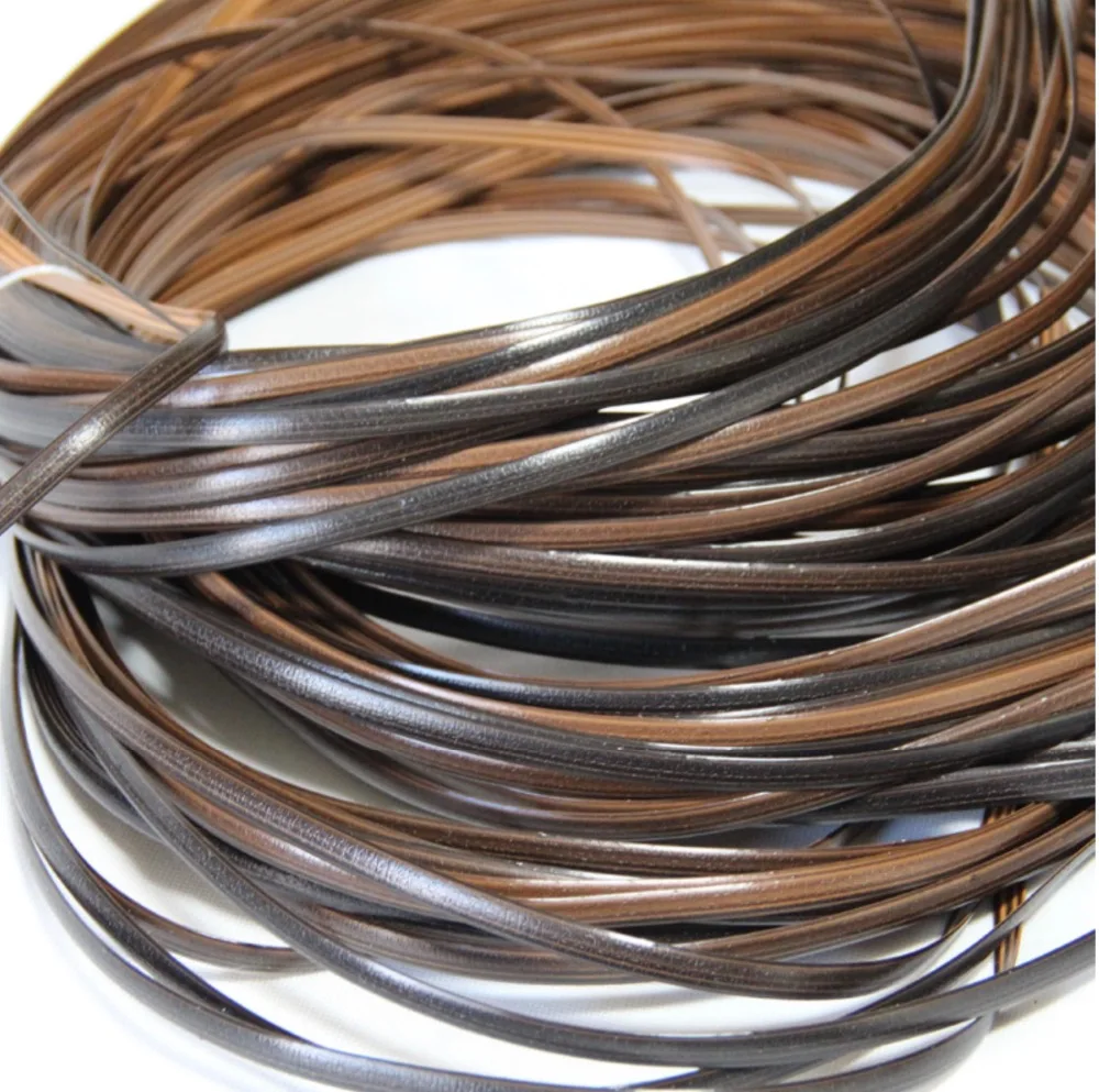 

500g Coffee gradient flat synthetic rattan weaving material plastic rattan for knit and repair chair table synthetic rattan