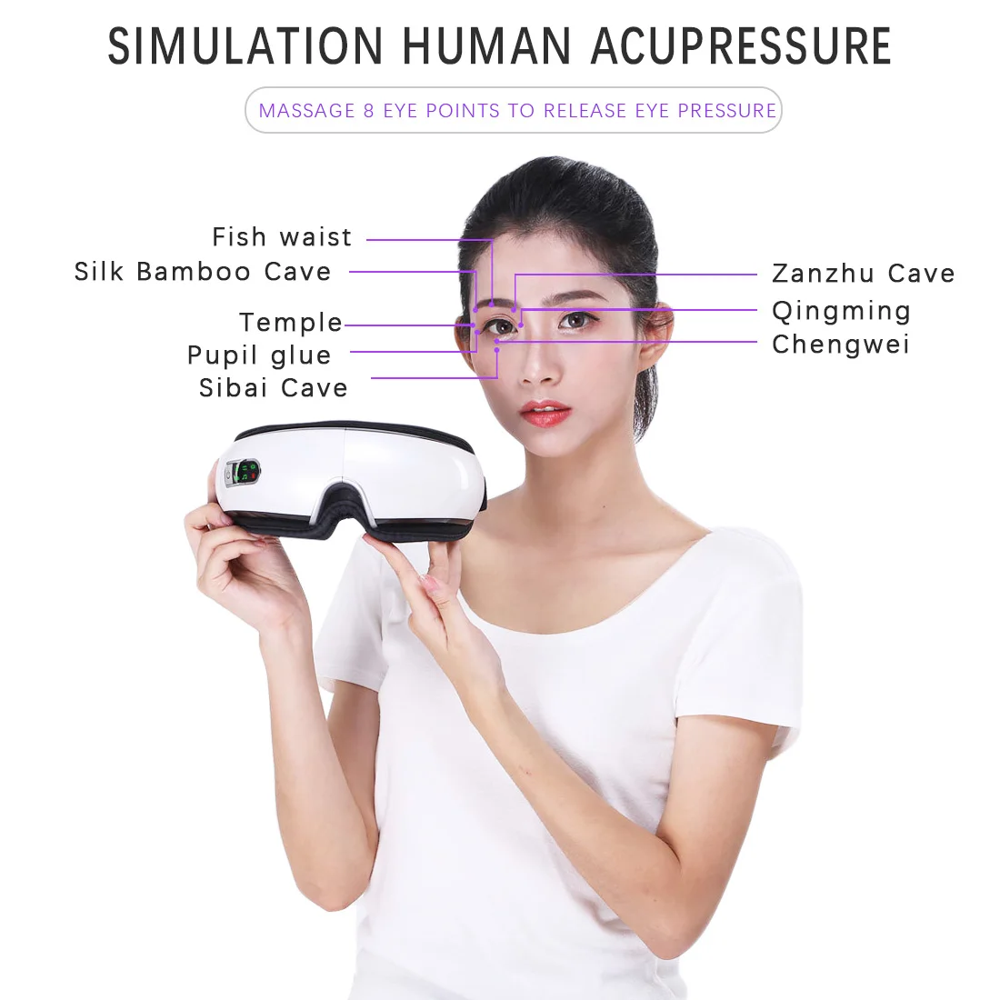 

Vibration Eye Massager Air Pressures Eye Care Device Wrinkle Fatigue Relieve Hot Compress Bluetooth Eye Massage Therapy Glasses