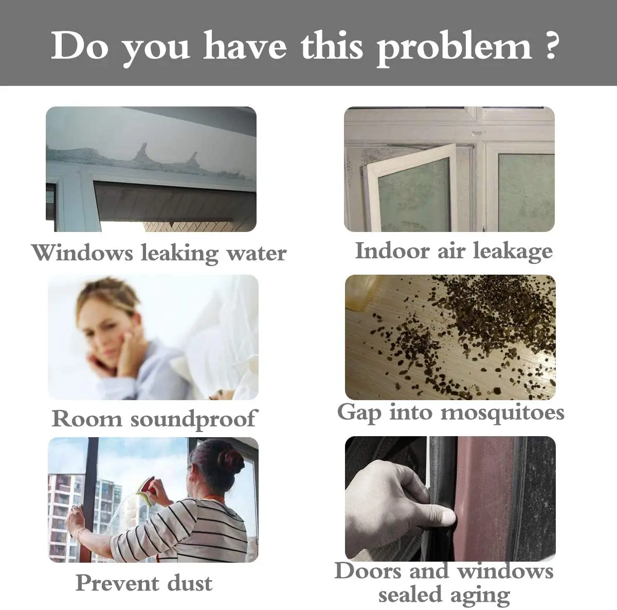 Силиконовая самоклеящаяся уплотнительная лента 10 м для дверей и окон