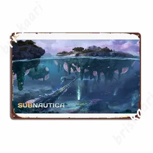 Subnautica, плавающий остров, металлическая фотография, дизайнерские фотообои, плакаты