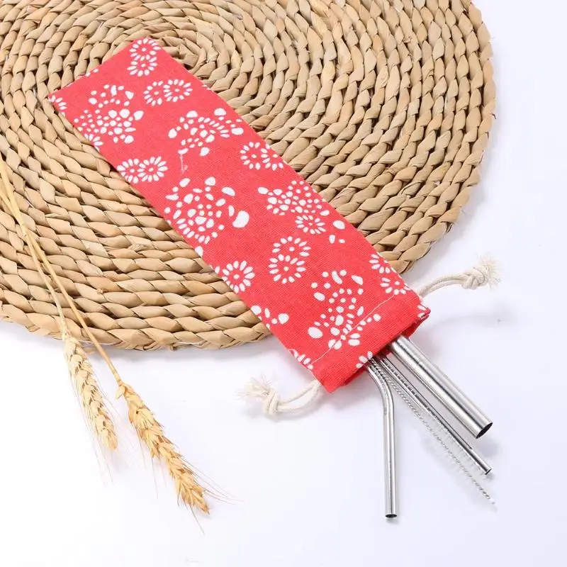 3/5 шт/комплект из нержавеющей стали прямые согнутые Соломинки + чистящая щетка