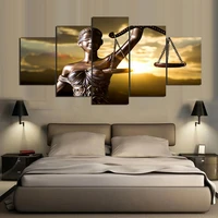 5 pieces canvas painting themis holding a horizontal scale goddess of justice living room bedroom home decor wall art pictures