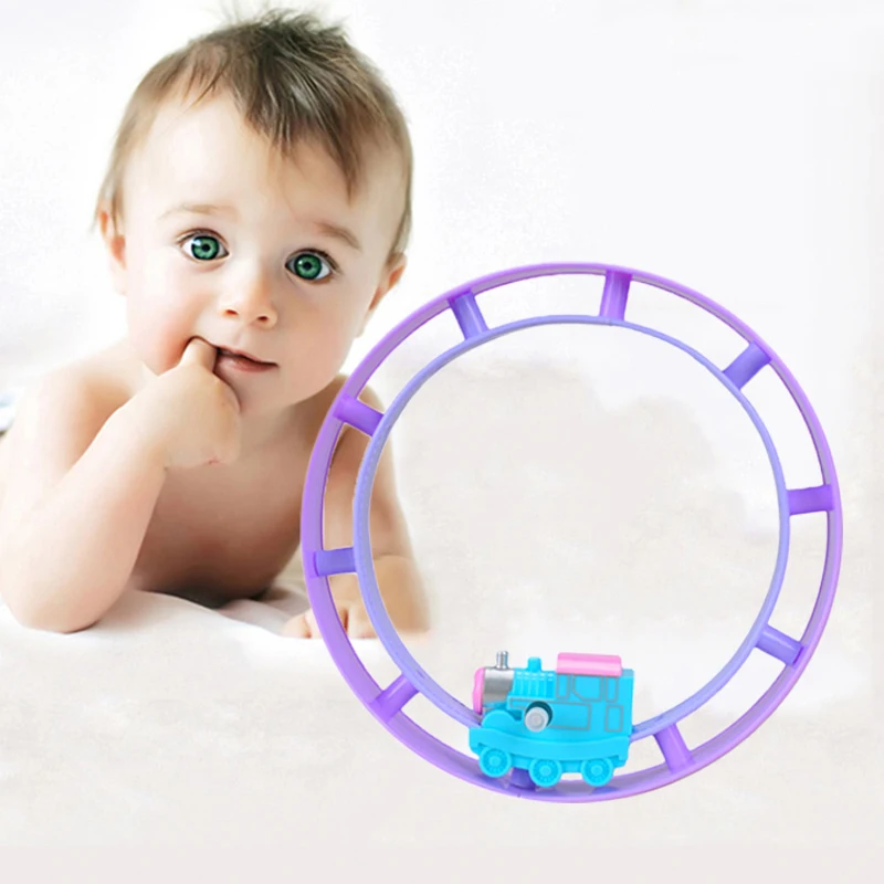 Track Rolling Circle Cartoon Train Toy On the Chain Clockwork Gift Small Children Tumbling Car Fun | Игрушки и хобби