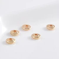 diy bracelet small hole beads wholesale 18k real gold roulette ufo shaped glossy septa
