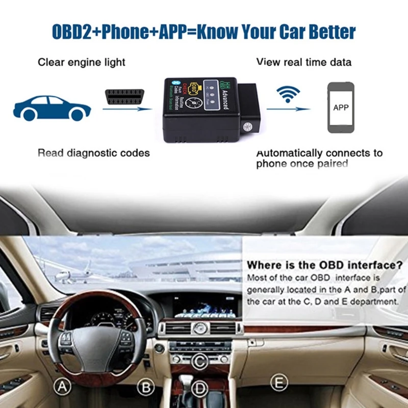 

V2.1 Mini Bluetooth OBD HH OBDII Protocolos OBD2 Car Diagnostic Scanner L41A