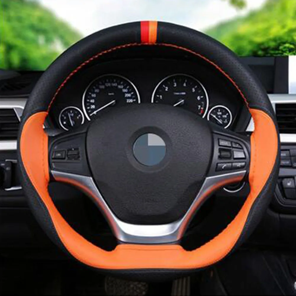 

15\" Steering wheel cover 1pc 38cm DIY Trim W/ Needles Thread High quality