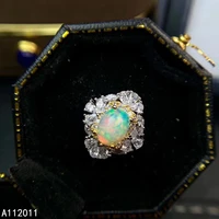 kjjeaxcmy fine jewelry 925 sterling silver natural stone opal fashion gemstone women female new ring support test hot selling