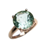 bolaijewelryround10 0mm green amethyst gemstone special divise aulic ring 925 rose color sterling silver jewelry for women