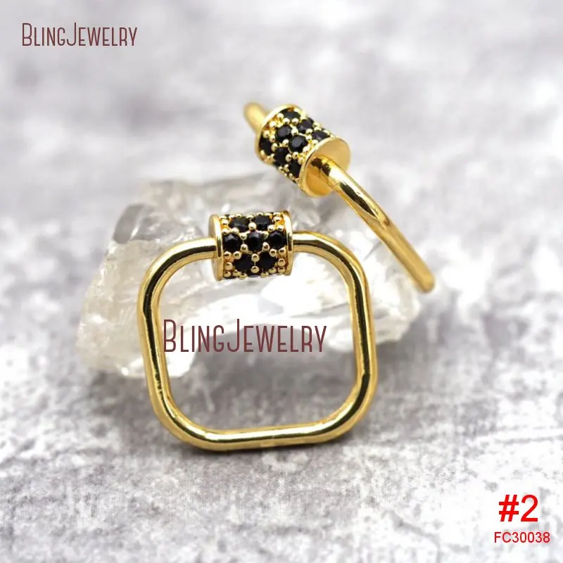 Золотой замок квадратный винтовой с карабином 20 мм FC30040