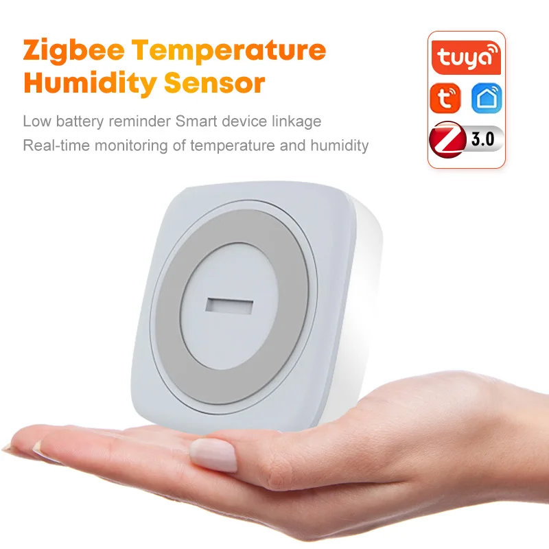 

Датчик температуры и влажности Tuya ZigBee3.0 Умный домашний датчик работает с Alexa Google Assistant Zigbee Hub