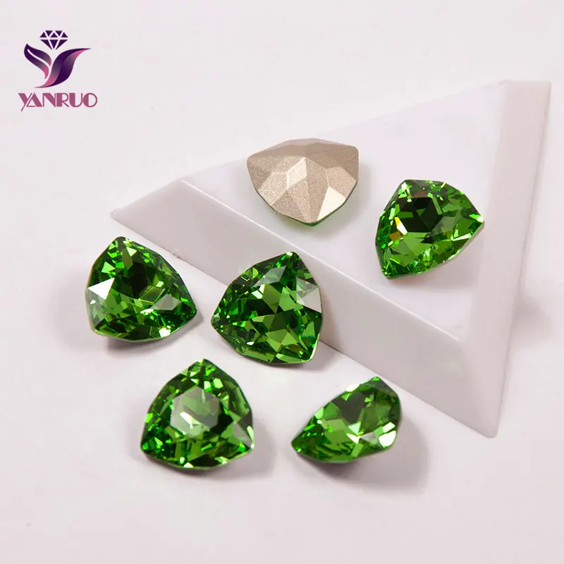 Peridot YANRUO 4706 триллиантные необычные стеклянные камни Сделай Сам стразы остроконечные украшения поделки бриллианты для одежды - Цвет: Peridot