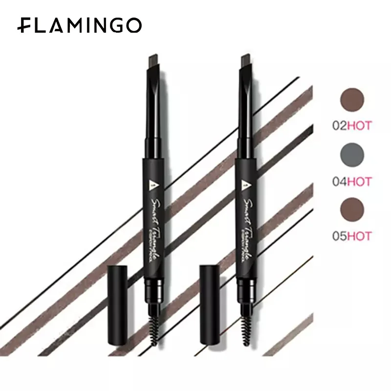 

FLAMINGO Triangle Eyebrow Pencil Precise Brow Definer Long Lasting Waterproof Blonde Brown Eye Brow Makeup 3 Colors