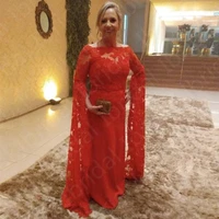 2021 latest charming red mother of the bride dresses lace long sleeves wedding party dresses bateau neck mother dress appliqued