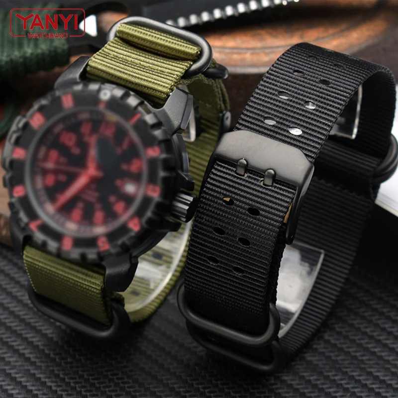 Nylon watch strap 22mm 23mm watch band waterproof sport for luminox watchbands nato strap black fashion bracelet for men belt
