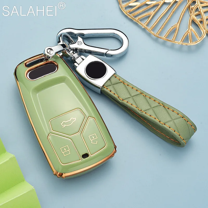 

TPU Car Key Case Remote Cover Shell Protection For Audi A6 A5 Q7 S4 S5 A4 B9 Q7 A4L 4m TT TTS RS 8S 2016 2017 2018 Accessories