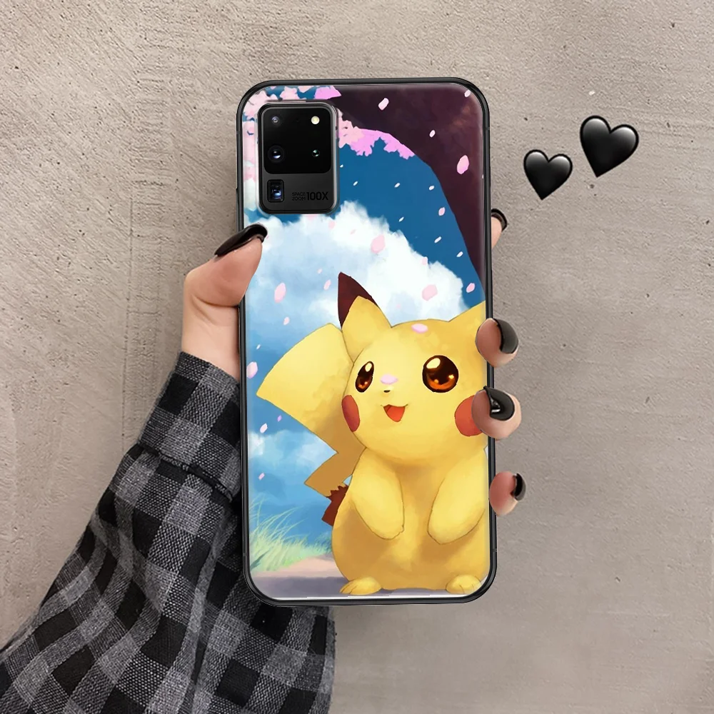 

Anime-Pikachus-Cute Phone case For Samsung Galaxy Note 4 8 9 10 20 S8 S9 S10 S10E S20 Plus UITRA Ultra black trend hoesjes