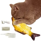 Электронная игрушка для кошек, движущаяся рыба, мягкая переворачивающаяся плюшевая игрушка, 3D Рыба с электрической зарядкой через USB, имитация игры, игрушка для кошачьей мяты для домашних животных