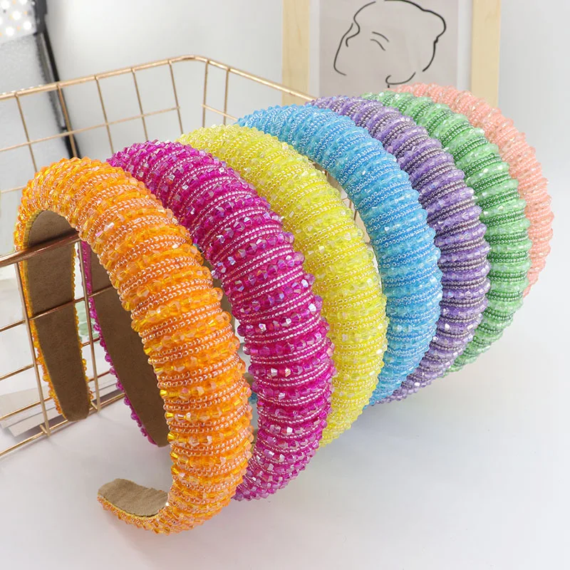 Hot Selling New Designer Bling Rhinestone Crystal Headbands for Women 2021 Braided Handmade Diamond Bedazzled Headband |