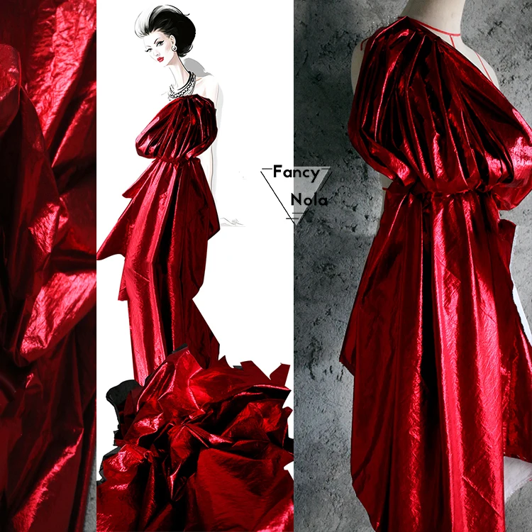 Глянцевая чистая Красная тонкая термополиуретановая ткань блестящая текстура