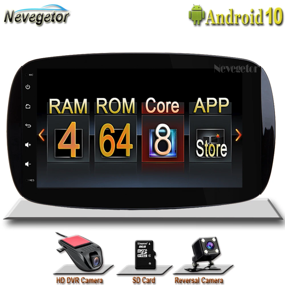 Авторадио 1 din Android 10 автомобильный мультимедиа для Mercedes/Benz Smart Fortwo W453 W257 2015 2016 2017