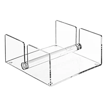 Modern Clear Acrylic Kitchen Napkin Holder Rack with Center Bar Weighted Arms