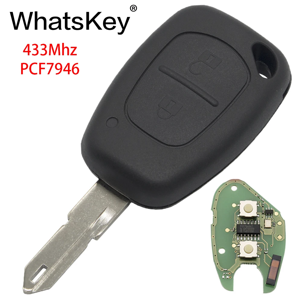 WhatsKey 2 кнопки дистанционного ключа 433 МГц ID46 PCF7946 чип для Vauxhall/Opel/автомобильный брелок Renault/Опель traffic, Master Clio Scenic Movano Kangoo