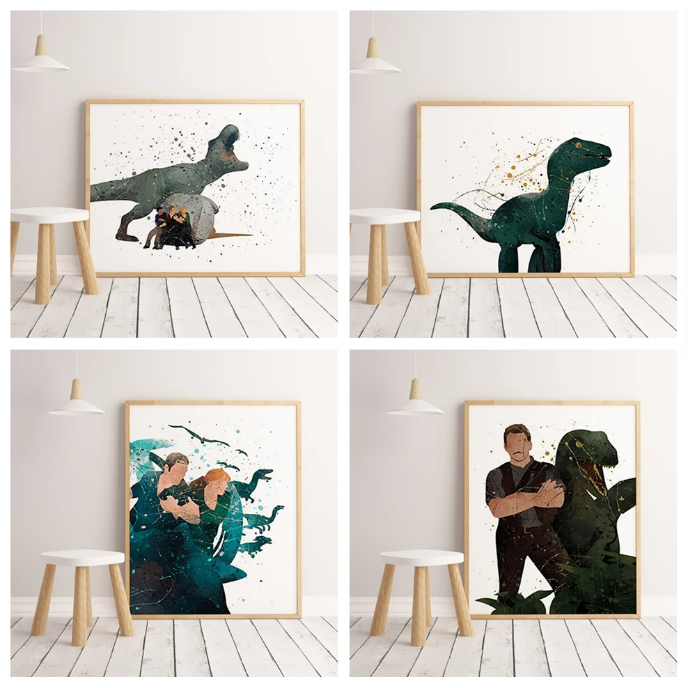 

Jurassic World Movie Poster Wall Art Schilderen Muur Foto Baby Kinderen Kamer Decoratie Canvas Schilderij Home Decor