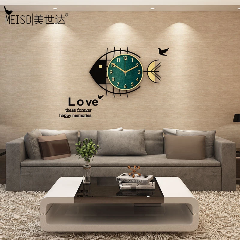 Креативные настенные часы в виде рыбок скандинавском стиле современный дизайн