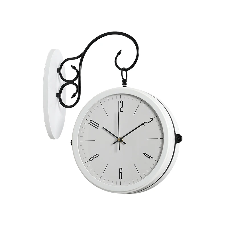 Двухсторонние настенные часы для гостиной европейские кварцевые Красные