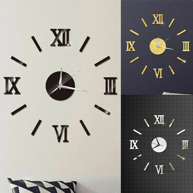 Акриловые настенные часы для гостиной классические римские цифры DIY креативные