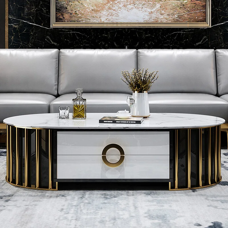 

Customized luxury Nordic coffee bedroom simple living small apartment type sofa marble coffee table TV cabinet combination