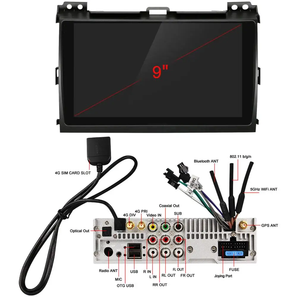 Автомобильное радио 9 &quotAndroid 10 для Toyota Land Cruiser Prado 120/Lexus GX470 2004 2009 GPS Carplay Android Auto DSP SPDIF