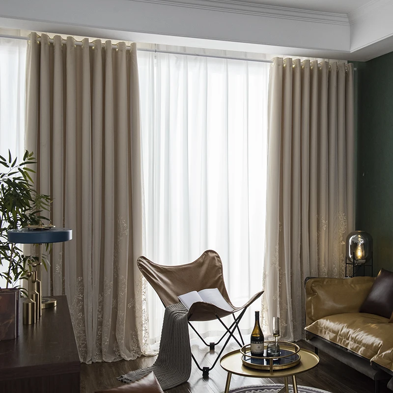 Элегантная декоративная синяя розовая бежевая Тюль + тканевые занавески для