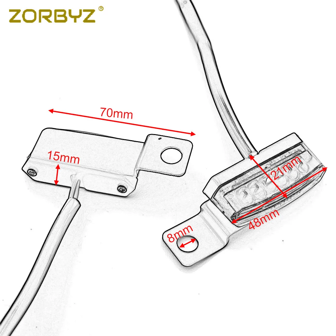 ZORBYZ миниатюрные светодиодные черные тормозные сигнальные лампы с рычажным