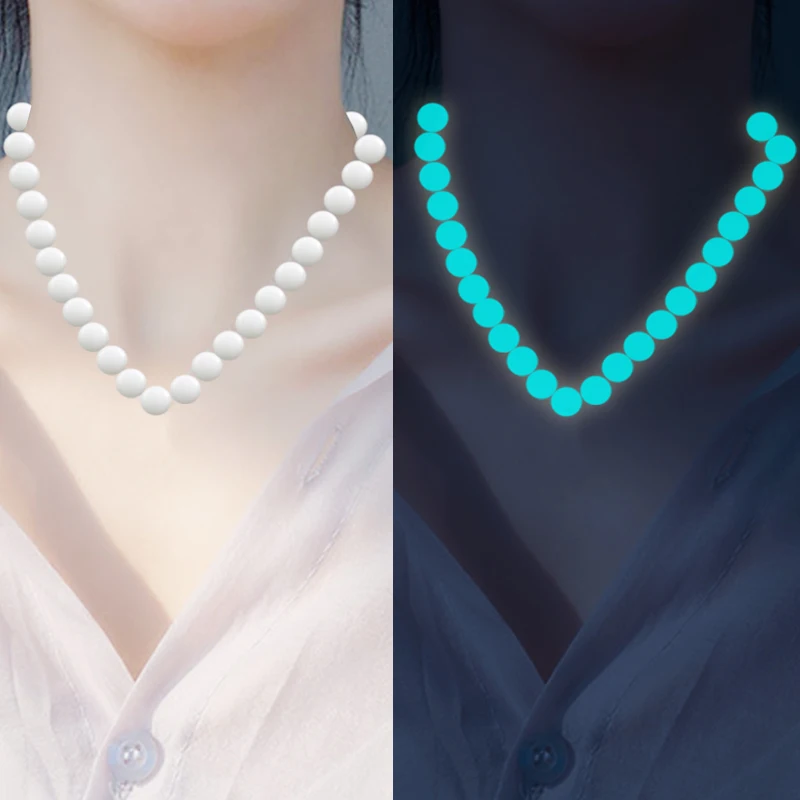 10 мм бусы светится в темноте Ночник светильник светящийся искусственный жемчуг