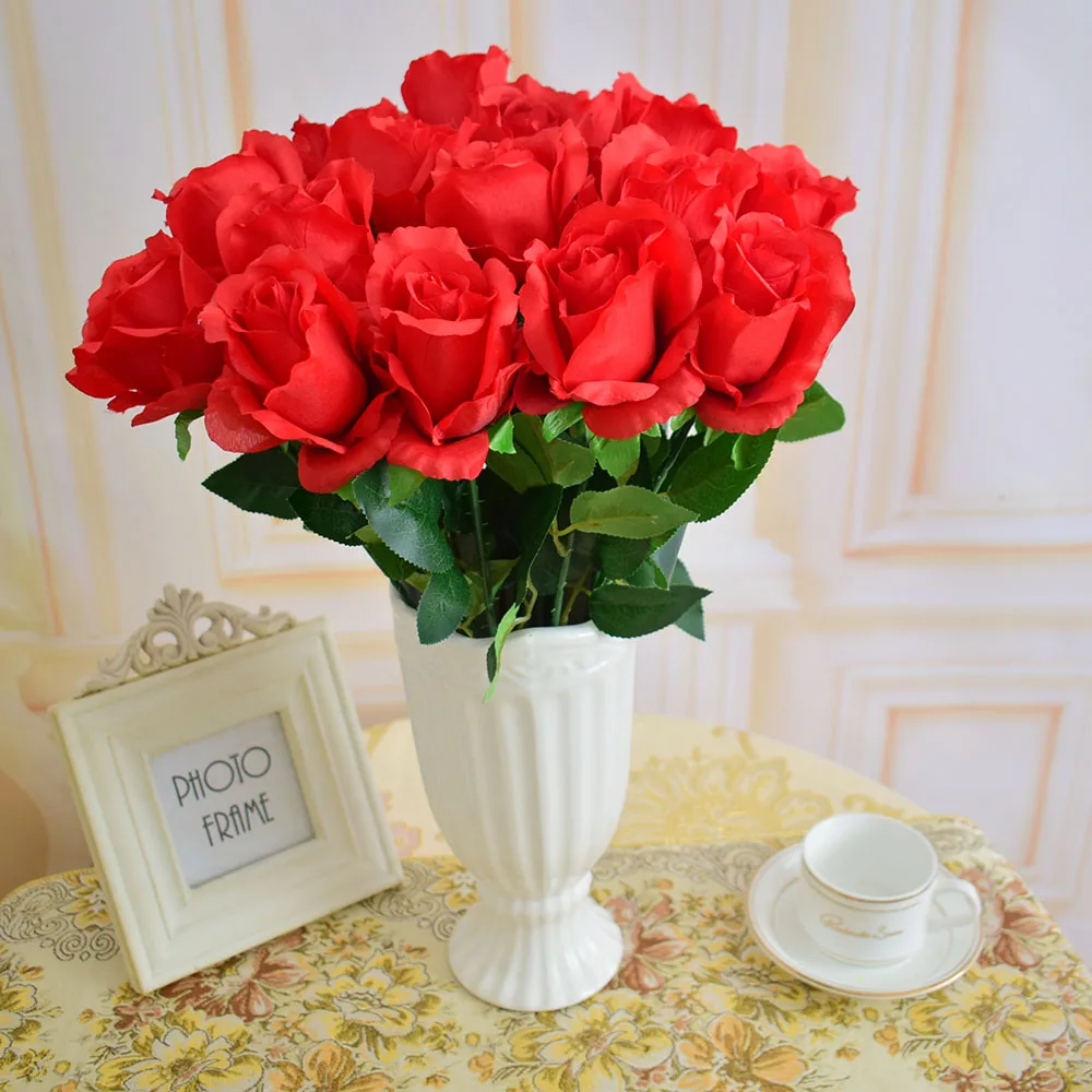 17 шт. поддельные искусственные шелковые цветы розы для дома стол вечерние