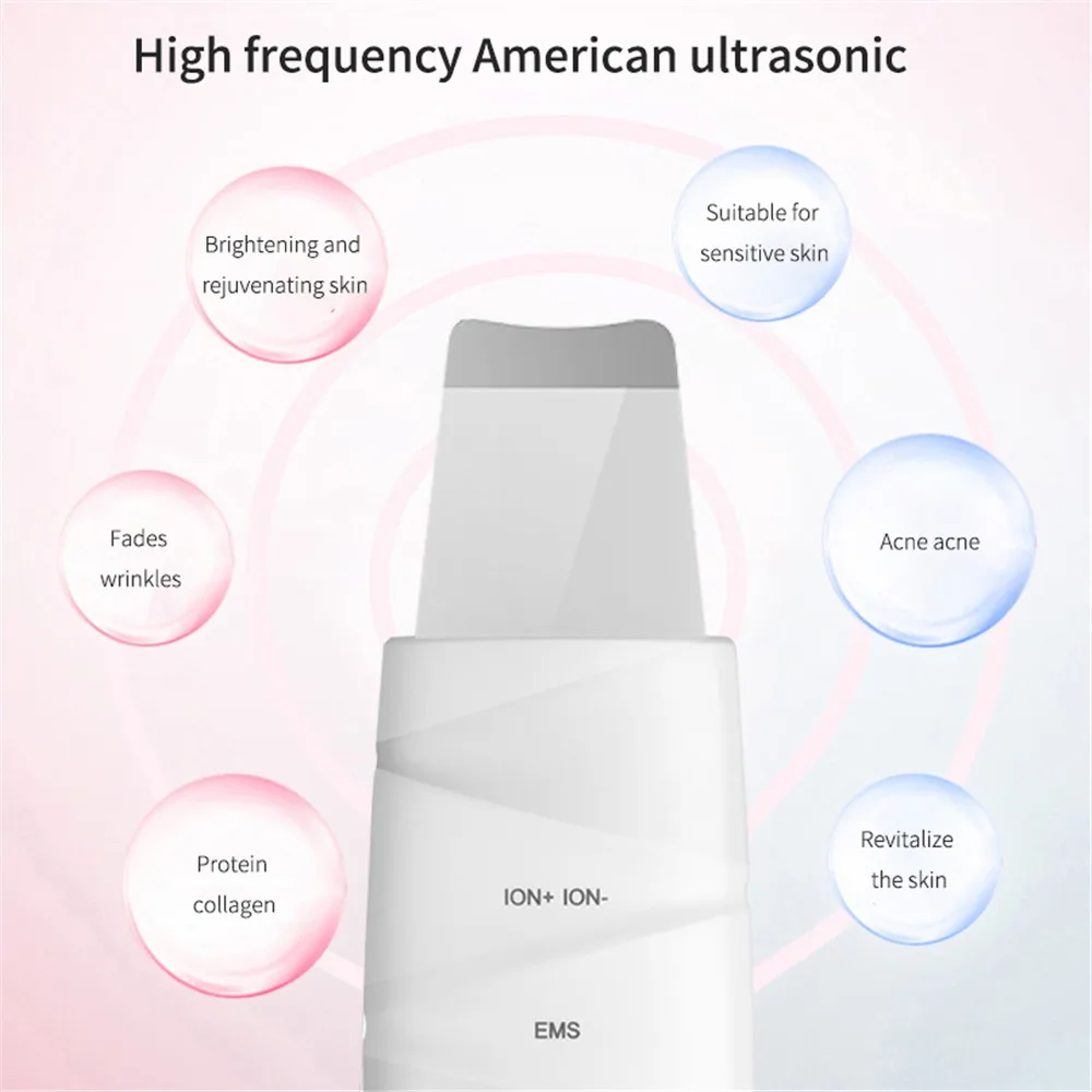 

Newest Ultrasonic Skin Scrubber Deep Face Cleaning Machine Peeling Shovel Facial Pore Cleaner Face Skin Scrubber Lift Machine