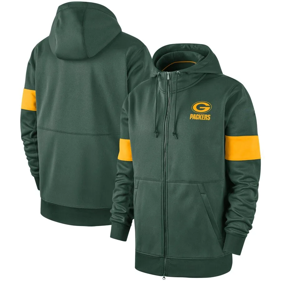 

Green Bay Sideline Performance Packers Men Full-Zip Green Hoodie