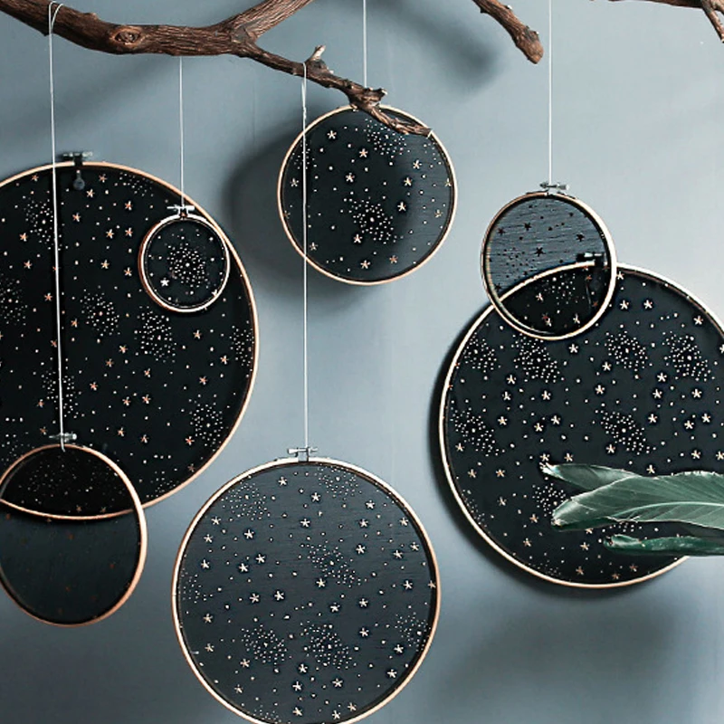Wood products bamboo frame round star hanging Nordic style wedding living room wall decoration Pendant | Дом и сад
