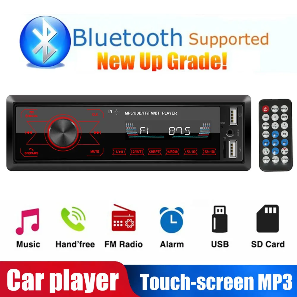 Автомобильный стерео музыкальный плеер FM/AUX/TF/USB Bluetooth Радио Эквалайзер звуковой