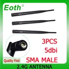 Антенна wi-fi eoth 3 шт., 2,4 ГГц, 5dBi, SMA, штекер, 2,4 ГГц, антенна 2,4 ГГц, водонепроницаемая антенна wi-fi, IOT Беспроводной wi-fi роутер