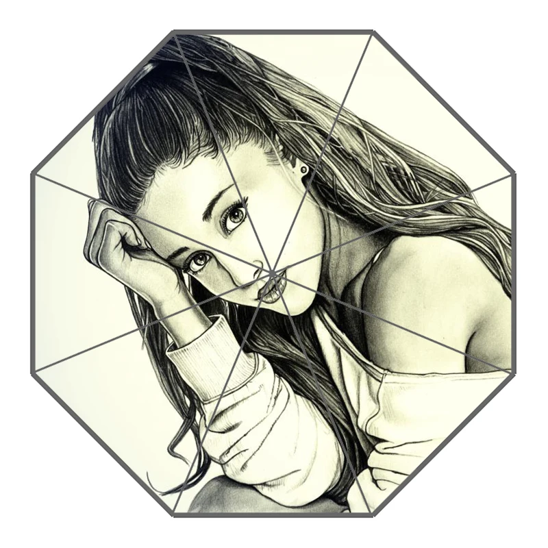 P# Ariana Grande 03 Зонт с индивидуальным принтом складной зонт от солнца и дождя для путешествий неавтоматический декоративный зонт высокого качества - Цвет: 12